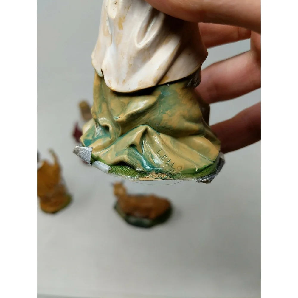 Vintage Lello Italy 6 Piece Nativity Set Wise MenLarge 5